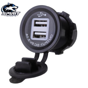 Cargador USB para bus 3.1A con inserto blanco y doble puerto