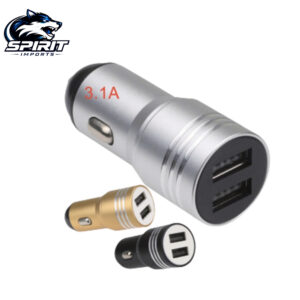 Cargador tipo cigarrera de coche dual USB 3.1A de aluminio