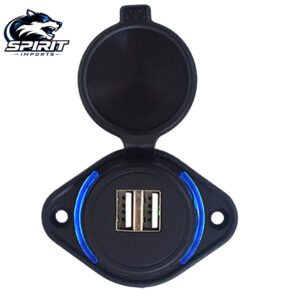 Cargador USB ovalado 3.1A con tapa giratoria antipolvo y luz LED para auto y bus